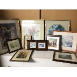 An assortment of prints including Jack Vettriano, Tony Hudson, James McIntosh Patrick etc. (11)