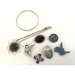 A group of Scottish and Scottish inspired silver jewellery including Viking brooch of Iona type,