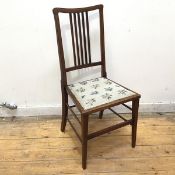 An Edwardian mahogany bedroom chair with grospoint seat (91cm x 41cm x 44cm)