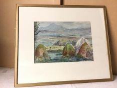 K. Wylie, Ben Ledi, Lake of Menteith. Flanders Moss from Backlyrie, watercolour, signed bottom right