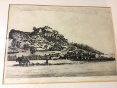 Wilfred Appleby (b.1889), Edinburgh Castle, etching, signed bottom right (24cm x 35cm)