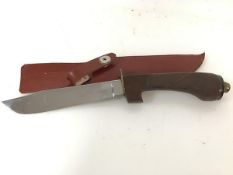 A Wilkinson Sword RJH jungle knife, in original leather scabbard (40cm)