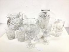 A collection of Edinburgh Crystal including a cut glass jug (16cm x 19cm x 14cm), a cut glass