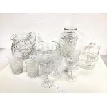 A collection of Edinburgh Crystal including a cut glass jug (16cm x 19cm x 14cm), a cut glass