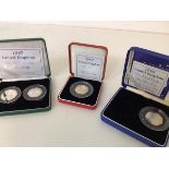 Four silver proof 50p coins, 1997 2 x 50p, 1997 Piedfort and 98 EEC Piedfort