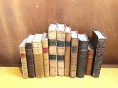 A collection of mostly 19thc books including Edinburgh Literary Journal, Bewick's Birds, Harp of