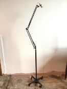 A rare 1940s Herbert Terry anglepoise floor lamp, missing shade, model 1209, stamped The '