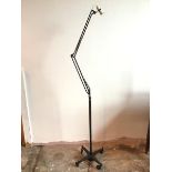 A rare 1940s Herbert Terry anglepoise floor lamp, missing shade, model 1209, stamped The '