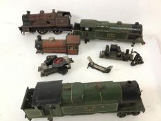Railway Interest: four vintage locomotives, three with only outer casing (largest: 25cm)