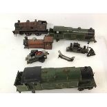 Railway Interest: four vintage locomotives, three with only outer casing (largest: 25cm)