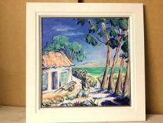 Caroline Leburn, British, (b.1952), Pathway to the Beach, Provence, acrylic on canvas, signed bottom