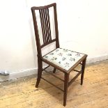 An Edwardian mahogany bedroom chair with grospoint seat (91cm x 41cm x 44cm)