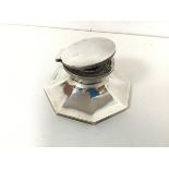 A 1930 Birmingham silver Capstan style inkwell, complete with glass liner (6cm x 12cm) (total: 338.