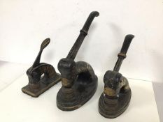 A collection of three Victorian cast iron embossers, two manufactured by the Cunningham Co., Glasgow