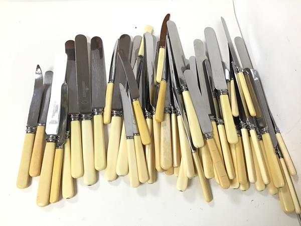 A large quantity of bone handled knives, including by Harrison Bros. & Howson including dinner