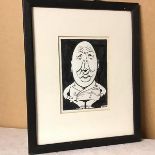 Emilio Coia, Scottish (1911-1997), Caricature of Alberto Morrocco, ink drawing, signed bottom