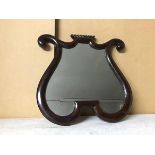 A 19thc lyre shaped wall mirror (35cm x 36cm)