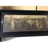 A 19thc etching of Farmers in the Field (85cm x 31cm)