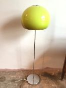 A Guzzini style floor lamp with lime green shade (h.138cm)