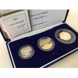 2003 Proof silver Piedfort set including Suffragette 50p three coins in box