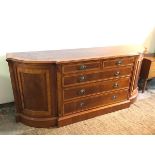 A mahogany Wade Furniture sideboard, with satinwood crossbanding to top, above a single frieze