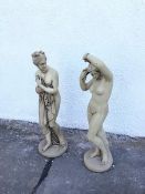 A pair of classical Female Nudes garden statues (each: 116cm) (2)