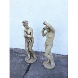 A pair of classical Female Nudes garden statues (each: 116cm) (2)