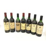 A group of seven bottles of 1970s/80s Bordeaux including Reading Room Claret, Chateau Montlabert,