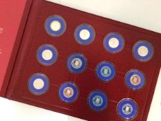 Jersey, twelve silver proof pound coins in folder