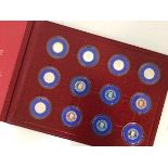 Jersey, twelve silver proof pound coins in folder