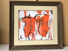 Paula GS, Abstract Figures, oil, signed bottom left (36cm x 42cm)