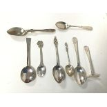 An assortment of silver spoons, including one inscribed William Francis Templeton Anderson, March