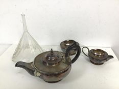 An Edward & Sons, Glasgow Epns teapot with matching sugar bowl and milk jug (teapot: 13cm x 24cm x