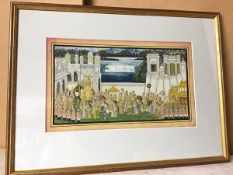 Indian School, mixed media, Princely Procession (18cm x 31cm)
