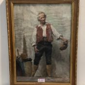 Italian School, c. 1900, A Bottle of Chianti, pastel, unsigned, framed. 55cm by 38cm