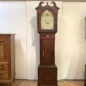 An early 19th century oak-cased longcase clock, signed J. Richmond, York, the 13 in. dial with birds