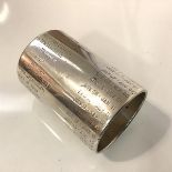 A large Royal Navy Service Record silver napkin ring, hallmarked for London 1900, with retailer's