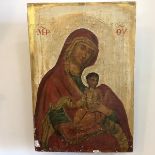 Greek School, probably 19th Century, an icon of the Madonna and Child, tempera on panel, the