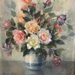 •Elizabeth Mary Watt (Scottish, 1886-1954), Still Life of Roses, signed lower left, oil on canvas,