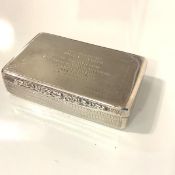 An early Victorian silver snuff box, Edward Smith, Birmingham 1844? (date mark rubbed), of plain