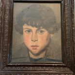 Scottish School, early 20th Century, Study of the Head of a Girl, oil, bearing label verso "J.