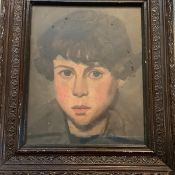 Scottish School, early 20th Century, Study of the Head of a Girl, oil, bearing label verso "J.