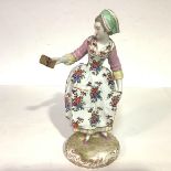 A large French porcelain figure, Max Eugene Clauss, late 19th century, of a girl in floral
