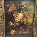19th Century School, Still Life of Flowers and Ears of Wheat, oil on canvas, framed. 44.5cm by 34cm