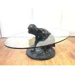 Mark Stoddart (Scottish, b. 1964), 'She'll Find', a cast bronze and glass coffee table, from an