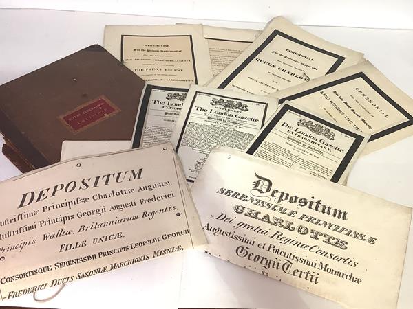 Royal Ephemera, a collection of rare early 19th century printed Ceremonial programmes for Royal