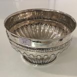 A late Victorian silver punch bowl, Sheffield, 1894 (maker's mark indistinct), with reeded band