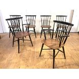 A set of six Farstrup, Denmark, teak and ebonised dining chairs, including a pair of armchairs, each