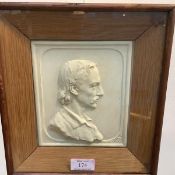 Henry Snell Gamley (Scottish, 1865-1928), Robert Louis Stevenson, a Plaster Relief Portrait, with