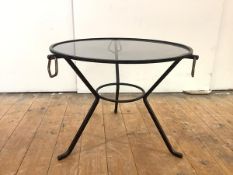 Jacques Adnet (French 1901-1984), a cast iron and brass occasional table, designed and executed